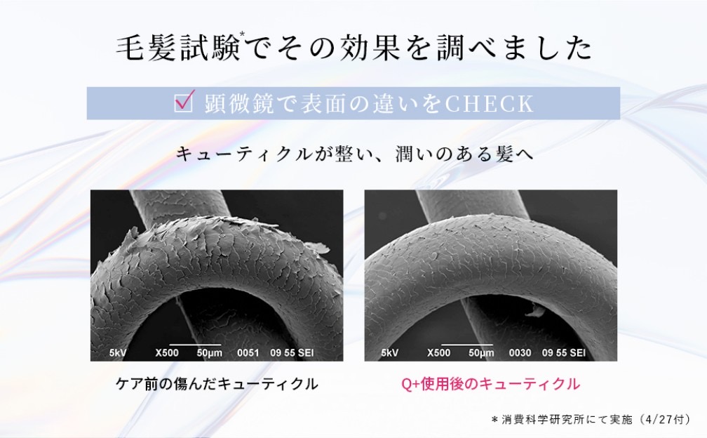 毛髪試験でその効果を調べました